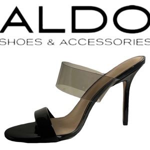 Women’s Black Paton and Clear Strap Stiletto Heels